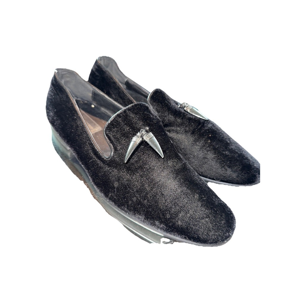 Giorgio Brutini Mens Black Gunmetal Slip On Velvet Dress Shoes Size 11‎ Charm